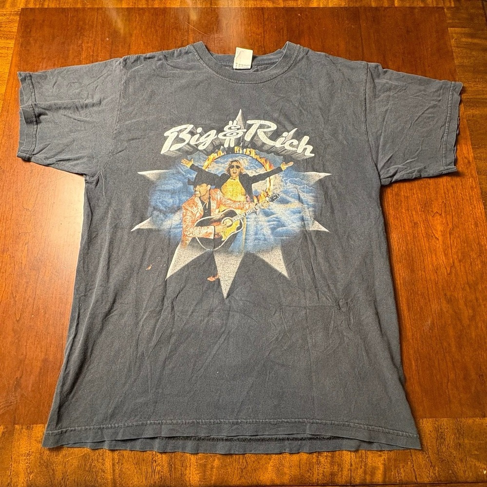 Big & Rich 2006 Tour Cowboy Troy Double Sided Concert T-Shirt Large Anvil